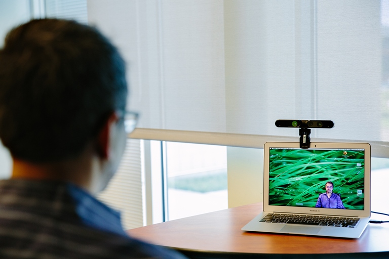 Personify CEO, Sanjay Patel, shows how his Immersive Video Chat works.
