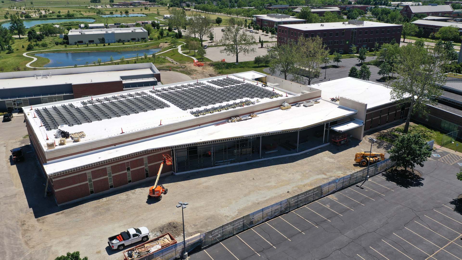 View of solar panels on I-Hotel and Conference Center
