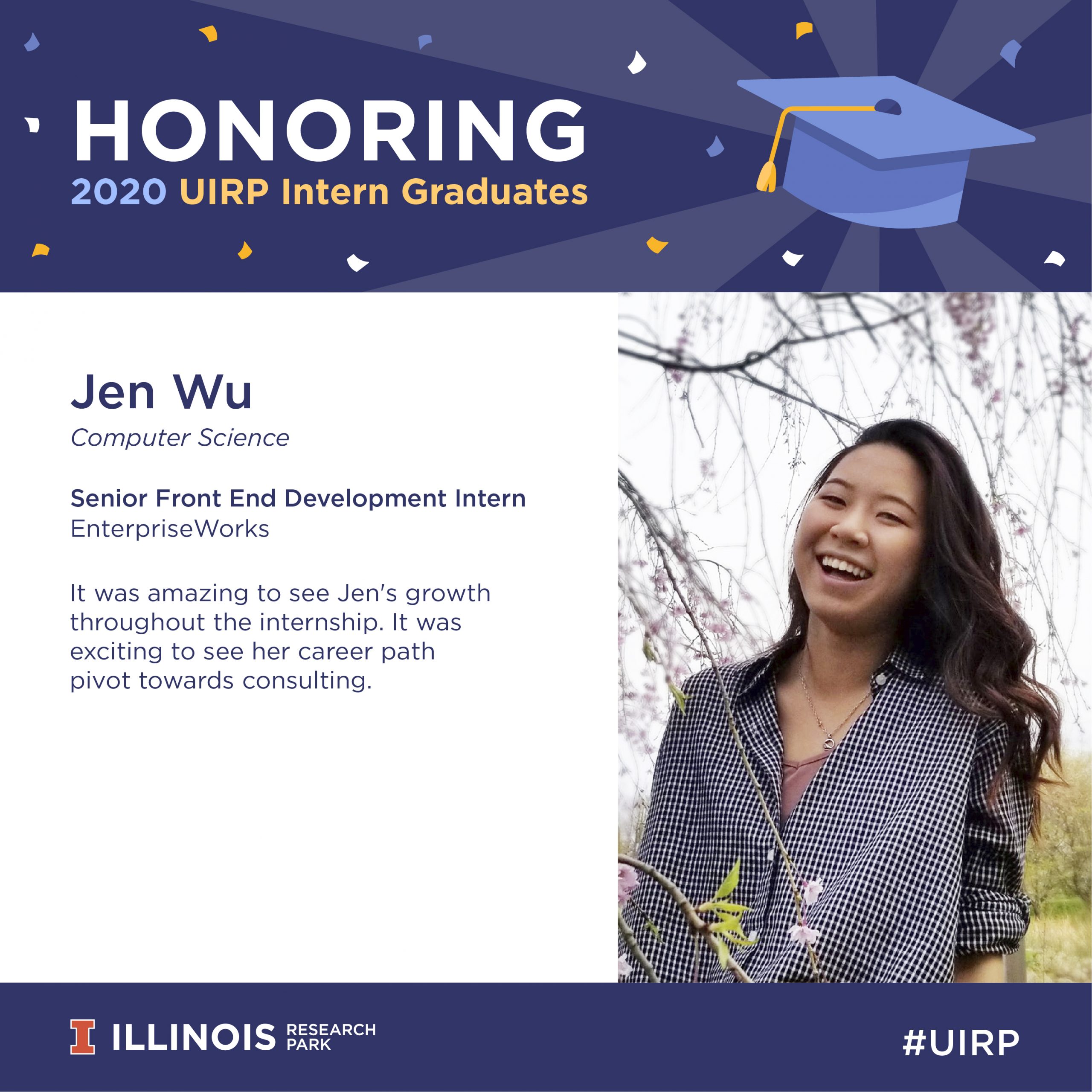 Jen Wu, Senior Front End Development Intern at EnterpriseWorks