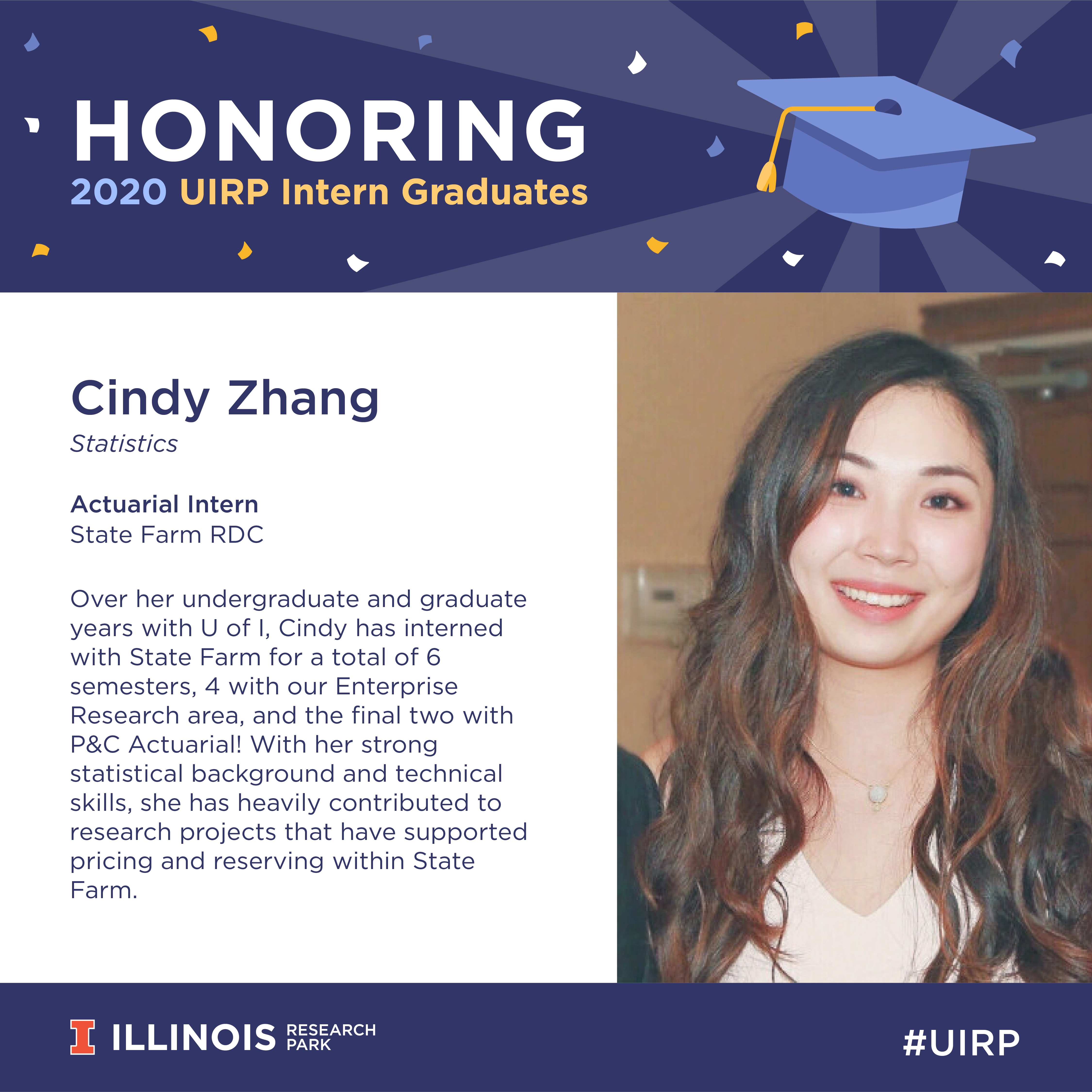 Cindy Zhang, Actuarial Intern at State Farm
