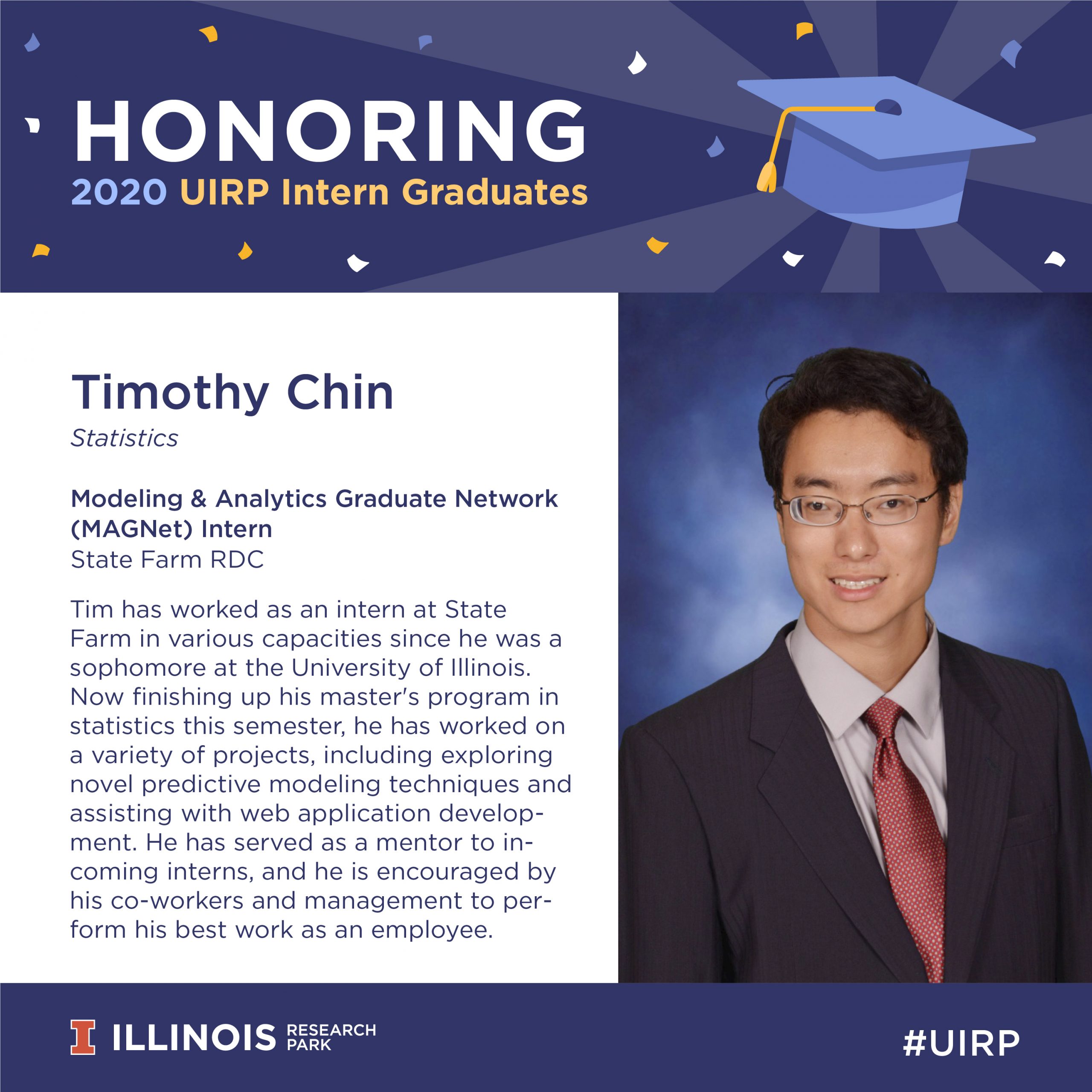 Timothy Chin, Modeling and Analytics Graduate Network Intern at State Farm