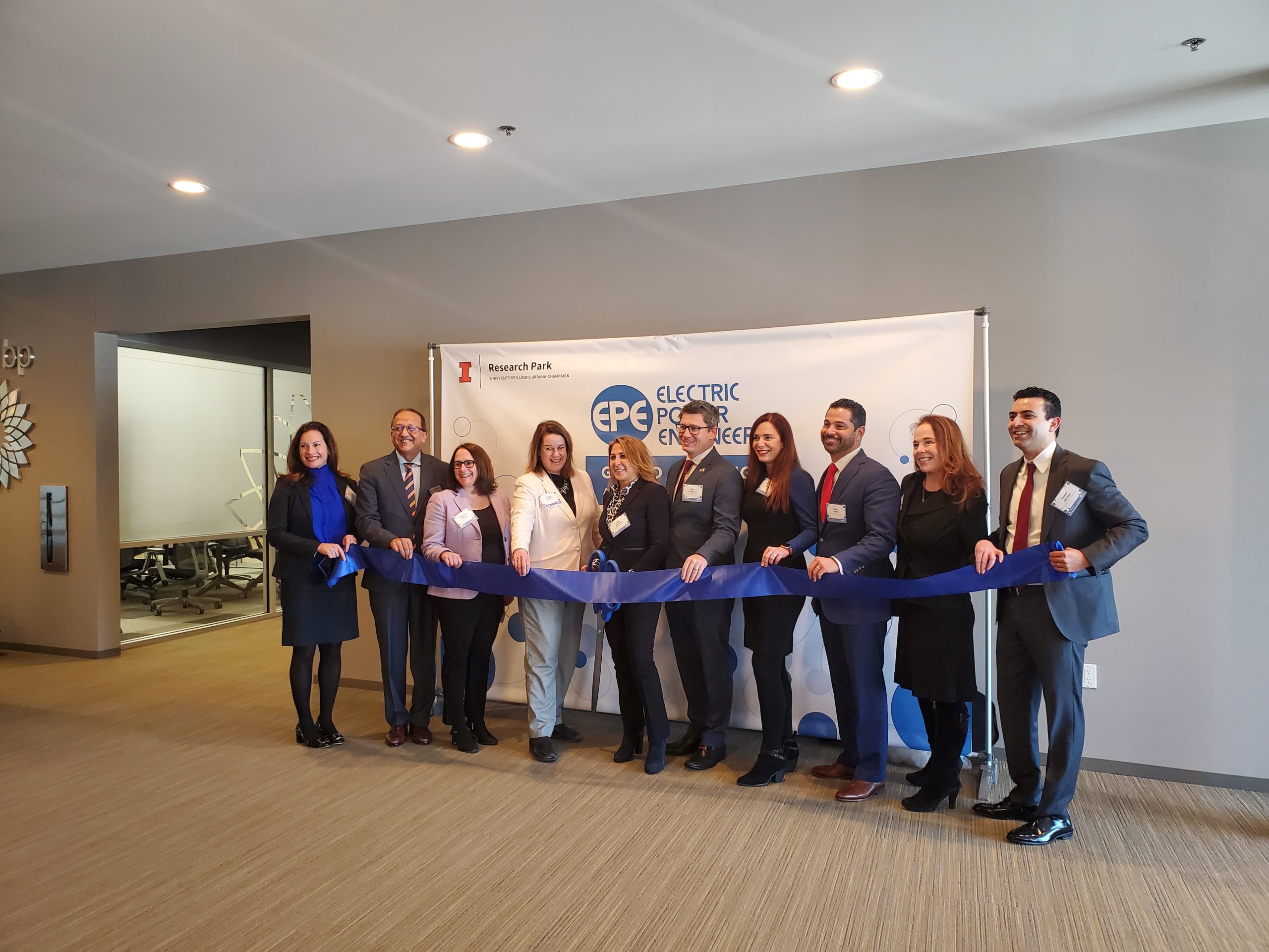 EPE employees cutting the ceremonial ribbon at the EPE Grand Opening.