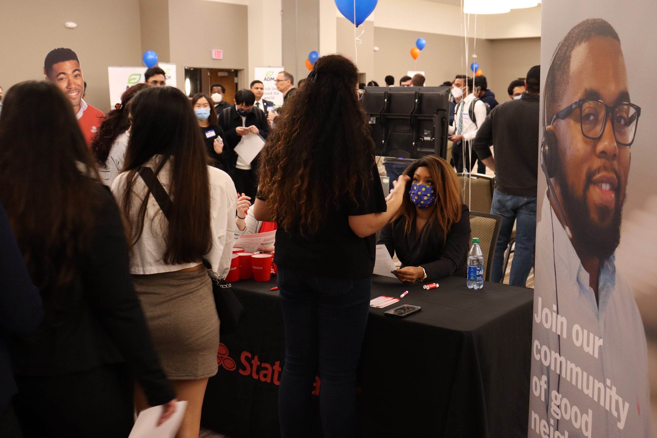 State Farm booth at the Research Park Career Fair.