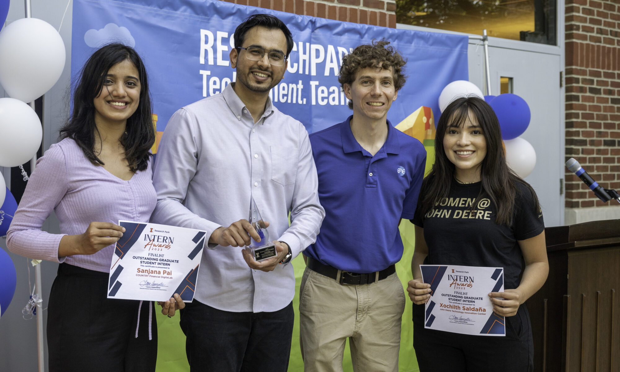 Winners for Outstanding Graduate Student Intern Award