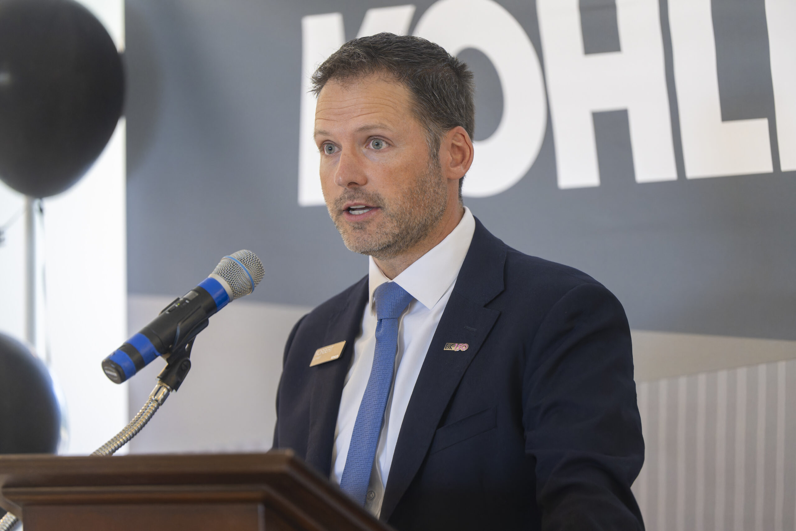 Kohler Senior Vice President of Kitchen & Bath Operations Norbert Schmidt speaks on the partnership between the company and the University of Illinois Research Park.